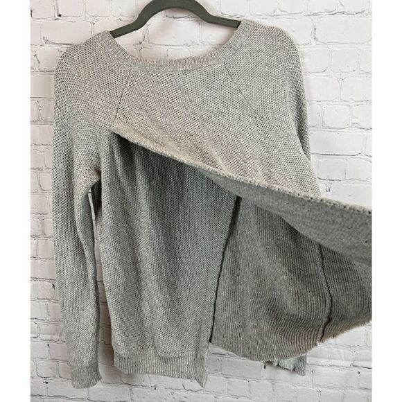 MADEWELL gray cotton blend wrap back sweater pullover size S - Picture 6 of 6